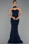 Abendkleid Lang Marineblau ABU6442
