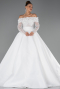 Hochzeitskleider Lang Satin Weiß ABG197