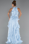 Abschlusskleid Lang Chiffon Eisblau ABU6227
