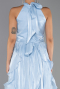 Abschlusskleid Lang Chiffon Eisblau ABU6227