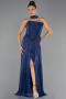Abendkleid Lang Chiffon Marineblau ABU6531