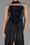 Abendkleid Lang Chiffon Schwarz ABU6531