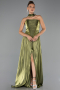 Abendkleid Lang Chiffon Öl Grün ABU6531