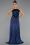 Abendkleid Lang Chiffon Marineblau ABU6533
