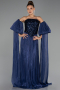 Abendkleid Lang Chiffon Marineblau ABU6533