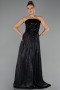 Abendkleid Lang Chiffon Schwarz ABU6533