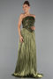 Abendkleid Lang Chiffon Öl Grün ABU6533