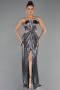 Abschlusskleid Lang Anthrazit ABU6127