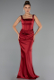 Abschlusskleid Lang Satin Weinrot ABU6542