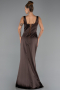 Abschlusskleid Lang Satin Braun ABU6542