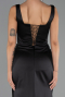 Abschlusskleid Lang Satin Schwarz ABU6542