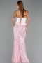 Abendkleid Lang Schuppig Puder ABU6546