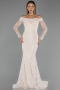Abendkleid Lang Spitze Beige ABU5617