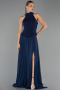 Abendkleid Lang Chiffon Marineblau ABU6550