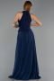 Abendkleid Lang Chiffon Marineblau ABU6550