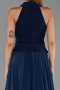 Abendkleid Lang Chiffon Marineblau ABU6550