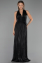 Abendkleid Lang Chiffon Schwarz ABU6551