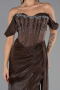 Abendkleid Lang Chiffon Braun ABU6496
