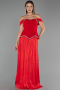 Abendkleid Lang Chiffon Rot ABU6203