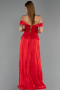 Abendkleid Lang Chiffon Rot ABU6203