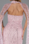 Abendkleid Lang Perlenbesetzt Puder ABU6154