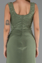 Abendkleid Lang Öl Grün ABU6552