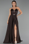 Abendkleid Lang Satin Braun ABU6553