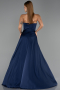 Abendkleid Lang Satin Marineblau ABU6553