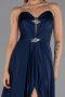Abendkleid Lang Satin Marineblau ABU6553