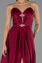 Abendkleid Lang Satin Pflaume ABU6553