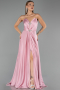 Abendkleid Lang Satin Puder ABU6553