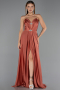 Abendkleid Lang Satin Zimtfarben ABU6553