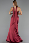 Abendkleid Lang Satin Weinrot ABU6554