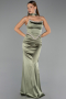 Abendkleid Lang Satin Khaki ABU6554