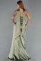 Abendkleid Lang Satin Khaki ABU6554