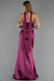 Abendkleid Lang Satin Pflaume ABU6554