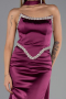 Abendkleid Lang Satin Pflaume ABU6554