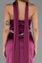 Abendkleid Lang Satin Pflaume ABU6554