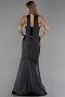 Abendkleid Lang Satin Schwarz ABU6554
