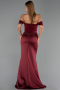 Abendkleid im Meerjungfrau-Stil Lang Satin Weinrot ABU6525