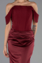 Abendkleid im Meerjungfrau-Stil Lang Satin Weinrot ABU6525