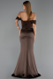 Abendkleid im Meerjungfrau-Stil Lang Satin Braun ABU6525