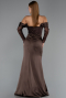 Abendkleid Lang Satin Braun ABU6555