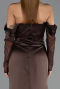 Abendkleid Lang Satin Braun ABU6555