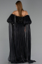 Abendkleid Lang Chiffon Schwarz ABU6533