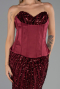 Abendkleid Lang Schuppig Weinrot ABU6556