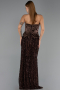 Abendkleid Lang Schuppig Braun ABU6556