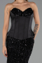 Abendkleid Lang Schuppig Schwarz ABU6556