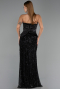 Abendkleid Lang Schuppig Schwarz ABU6556
