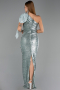Abendkleid Lang Schuppig Minzgrün ABU6559